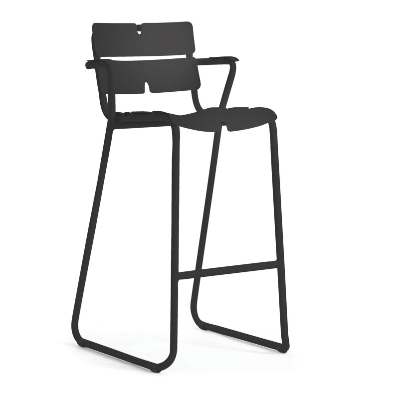 Corail 31.13" Patio Bar Stool, Anthracite
