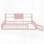 Structure de lit avec bibliothèque et tablettes de rangement à 3 niveaux, parfaite pour les chambres élégantes et organisées-784679171-784679170