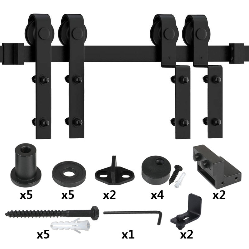 Ensembles de chambre à coucher avec porte de grange coulissante double 6,6 pi