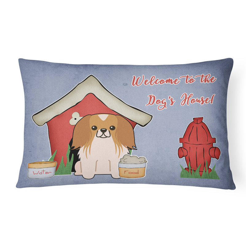 Coussin d’intérieur/d’extérieur uni pour niche pour chien sauvage, Rouge / blanc