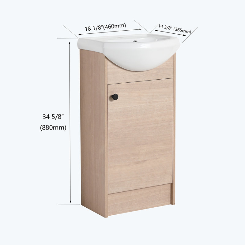 Hadilyn 18.1 " W Freestanding Standard Free Standing Single Double Single Vanity Bathroom Vanity With Ceramic Top