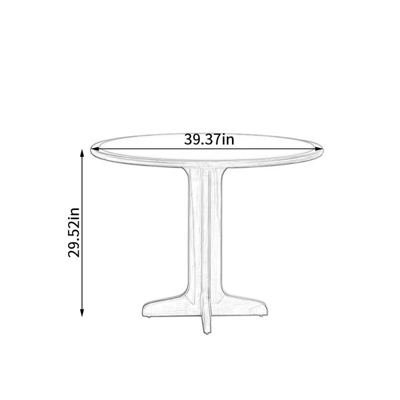 Table ronde multifonctionnelle exquise, H 29,52 po x L 39,37 po x l 39,37 po