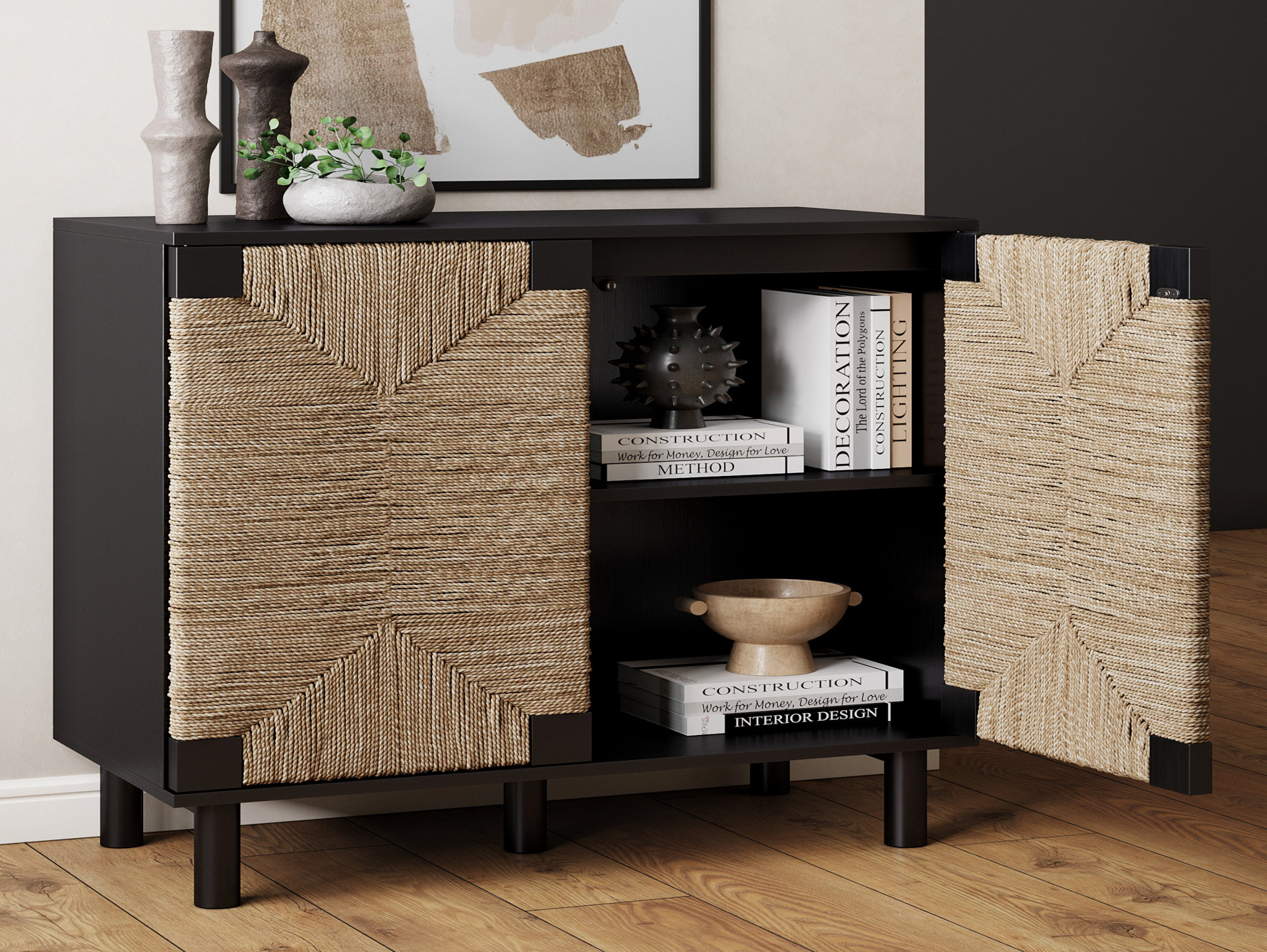 Wicker Accent Cabinets