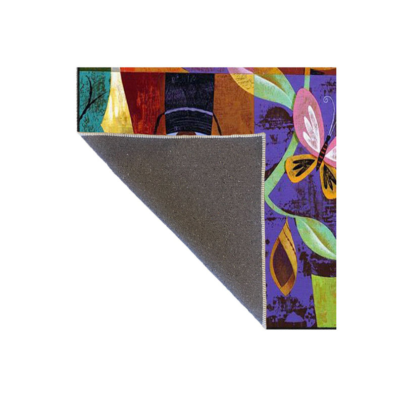 Tapis décoratif à motif floral lavable à la machine, Rectangle 2 pi 6 po x 4 pi 11 po