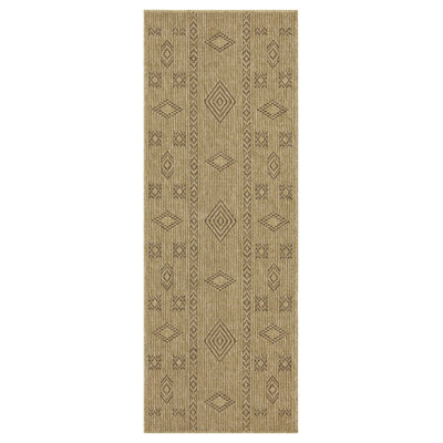 Esqueda WF_NTL1002 Jute/Mocha 2'7" x 7'3" Indoor/Outdoor Area Rug