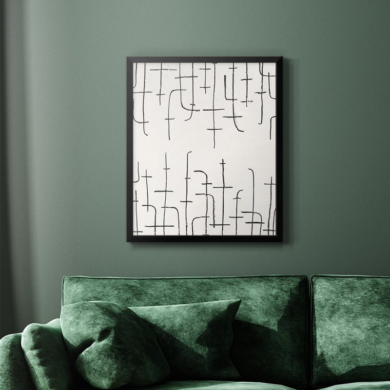Arrangement vertical I, toile encadrée de qualité supérieure - prête à être accrochée, Noir, H 24 po x l 20 po