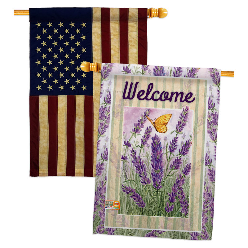 Drapeau de maison 40 po x 28 po Lavande