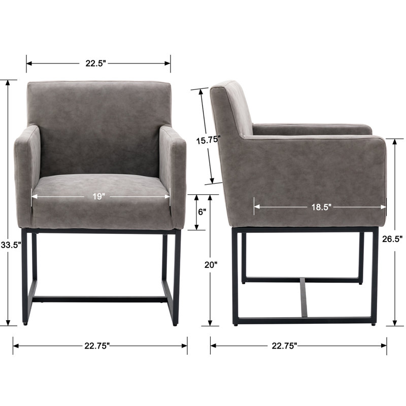 Chaise avec accoudoirs Thirlby, Gris foncé