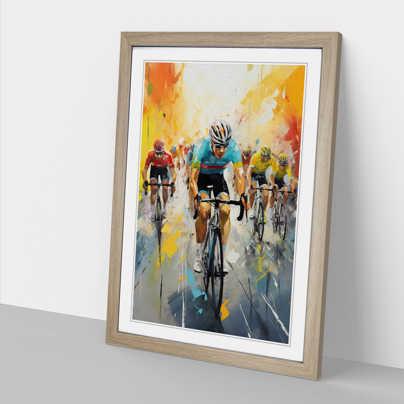 Tour de France Art Informel Art - Framed Print, Oak Framed, 46cm H x 34cm W