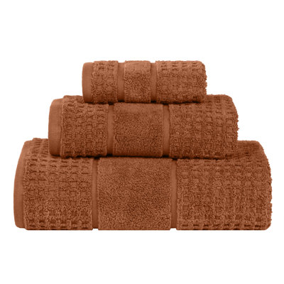 Hisela 3-Piece Waffle Cotton Towel Set