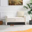 Banc de bout moderne avec accoudoirs et rangement, grand tabouret de repose-pieds rembourré, banc de meuble-lavabo de fenêtre confortable pour salon, chambre à coucher, dortoir, table basse, crème Teddy-816446192