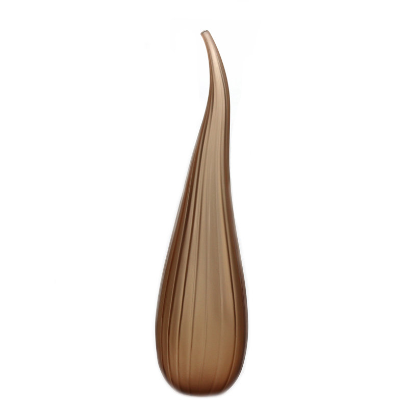Murano Glass Stripe Vase, Tobacco