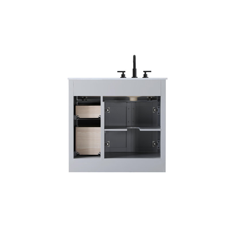 Meuble-lavabo simple 36 po Ahner, Gris