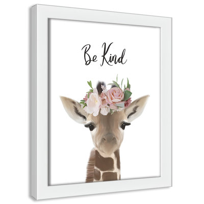 Floral Giraffe Be Kind