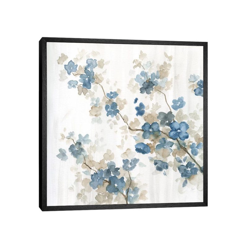 Dogwood In Blue II by Nan - Painting on Canvas, 66.04 cm H x 66.04 cm W, Black Framed