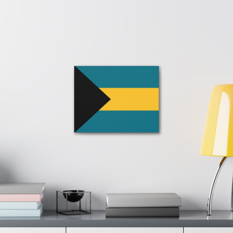 "Drapeau du pays des Bahamas" sur toile, H 12 po x l 16 po