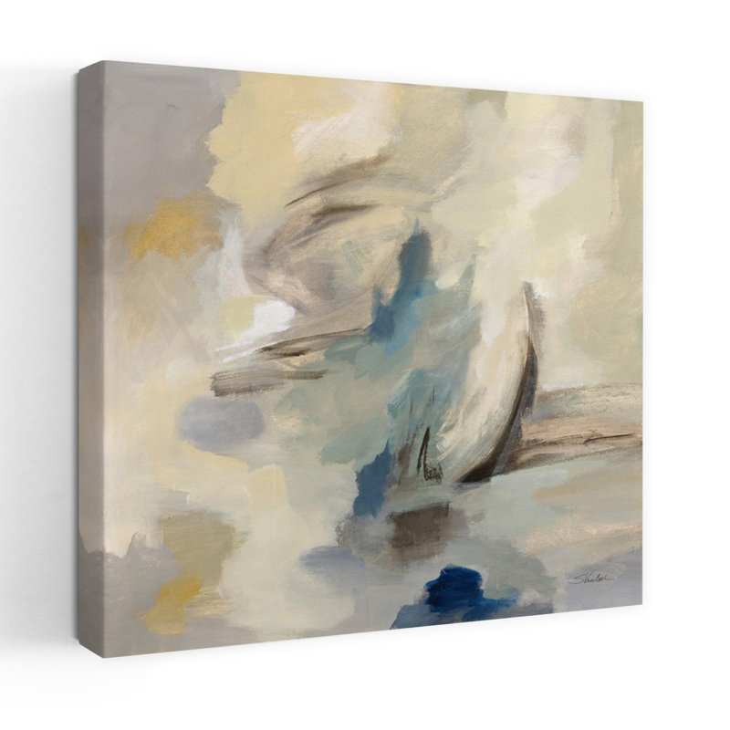Voile côtière matinale avec art abstrait bleu, H 36 po x l 36 po