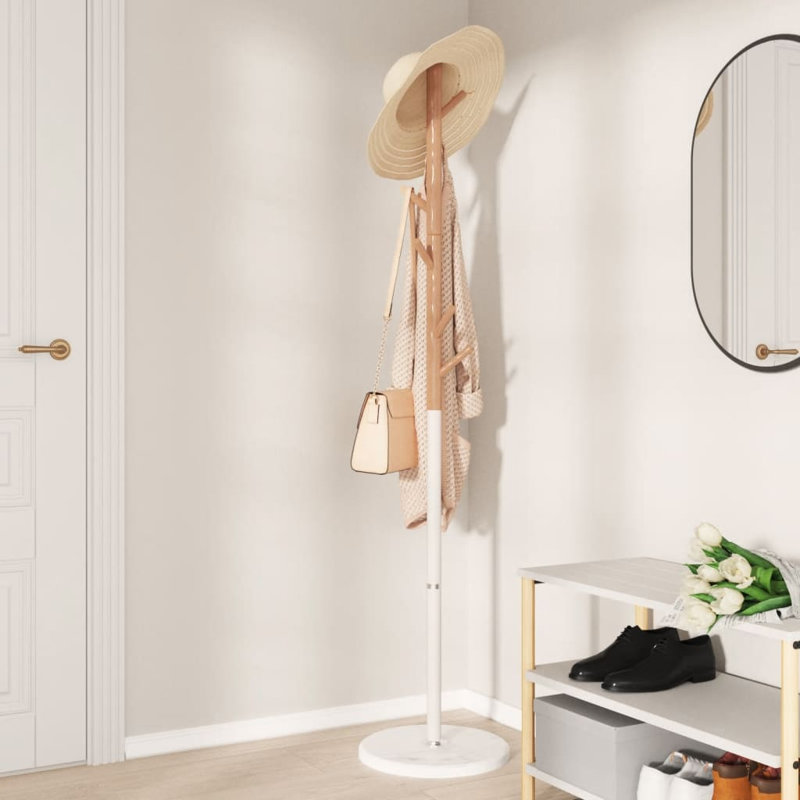 Ober Iron Freestanding Coat Rack, White