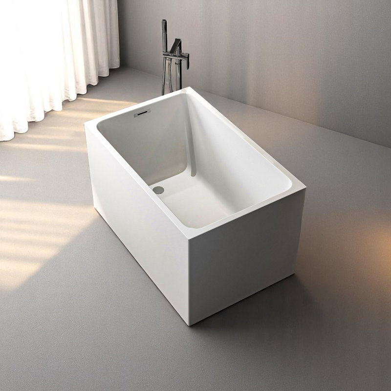 43.3'' X 27.5'' Rectangle Freestanding Soaking Acrylic Bathtub Without Seat