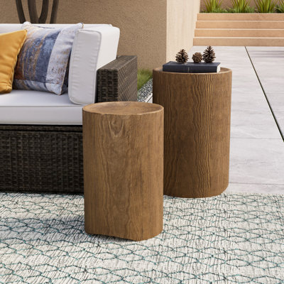 Alyannah Round Concrete Outdoor Side Table