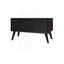 Commode Mid-Century moderne noire à 4 tiroirs avec poignées encastrées et fuselées-1810139052