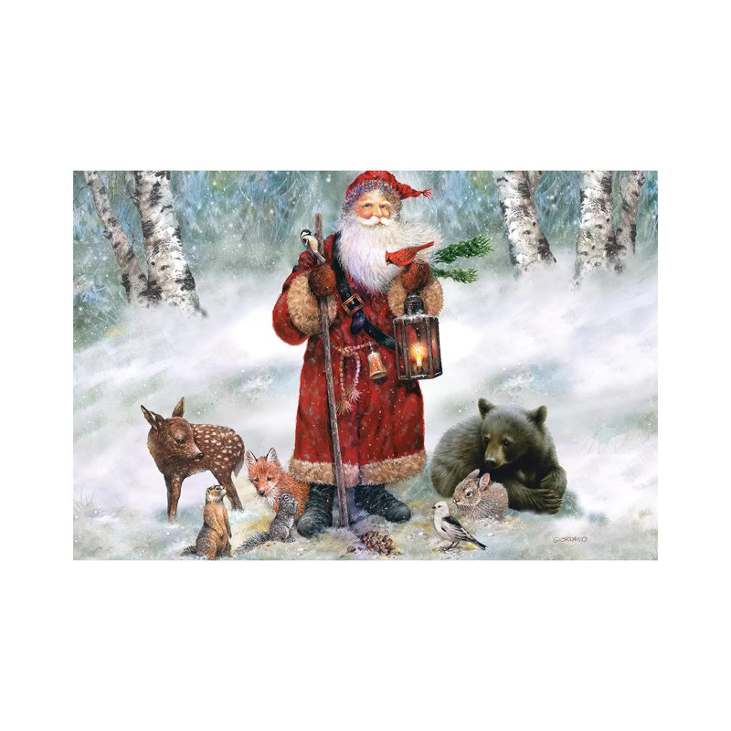 Woodland Santa by Giordano Studios - Wrapped Canvas Print, 66cm H x 101.5cm W