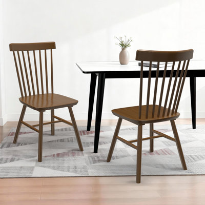 Windsor Spindle Back Dining Chair Set of 8, Solid Hardwood Kitchen and Dining Room Seating in White