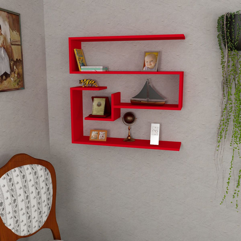 4 Piece Accent Shelf, Red