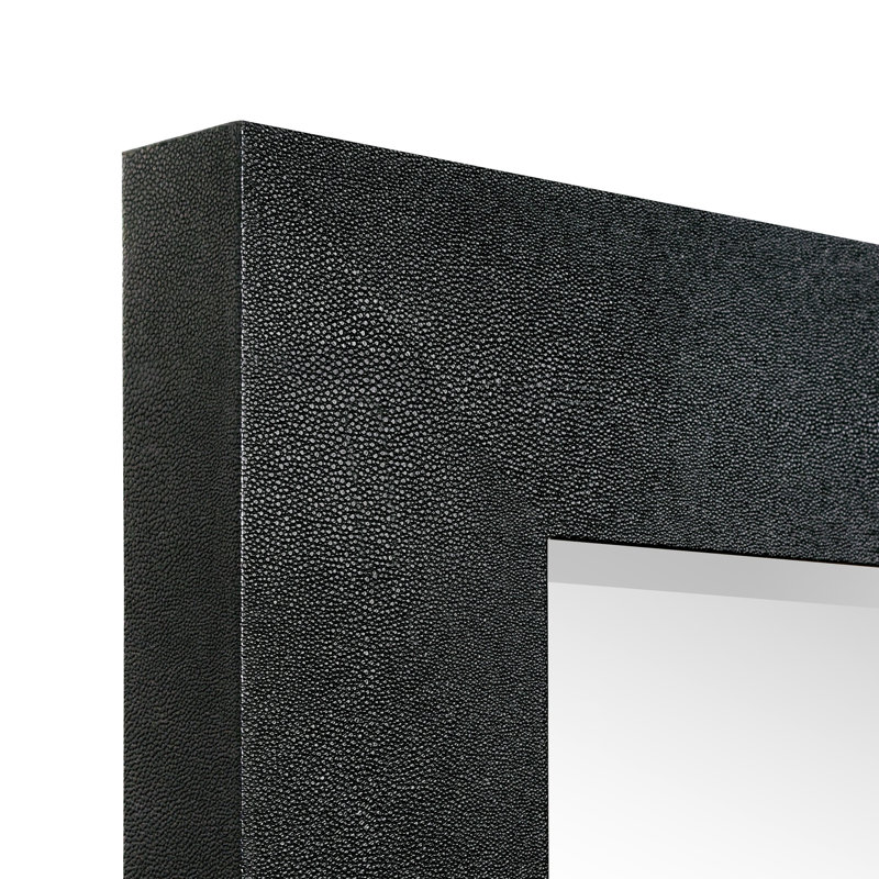 Torbert Square Leather Mirror, Black