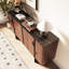 Buffet de rangement 63 pouces en noyer fritté avec tiroirs