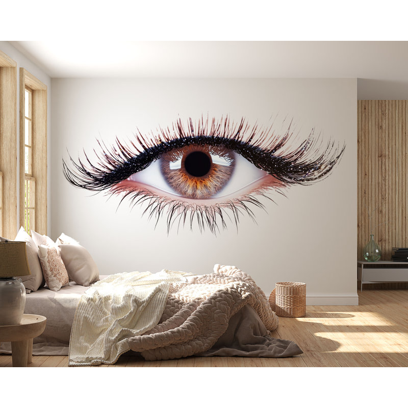 Adhésif décoratif Lash Studio, art mural de salon de cils, murale de salon de beauté, décor de cils, autocollant d'esthétique 555MV