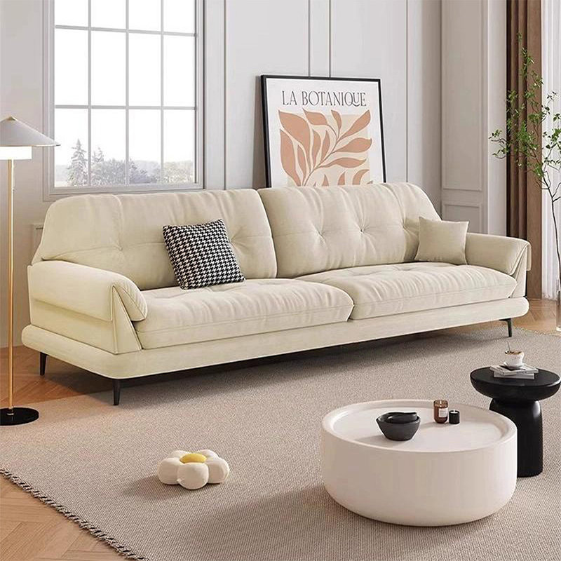  Canapé standard en polyester blanc crème, H 33,46 po x l 74,8 po x P 37,8 po, Blanc crémeux