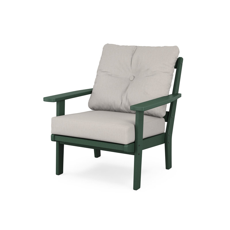 Chaise à assise profonde Lakeside Prairie, Spiced Burlap, Green