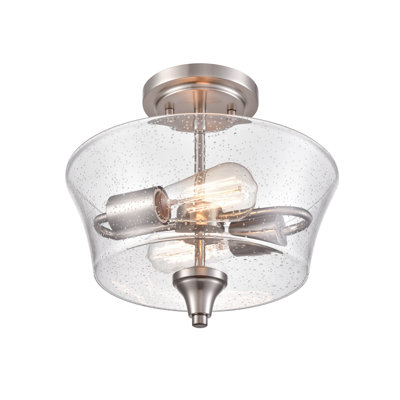 2 lumières 11 po Nickel brossé semi-encastré