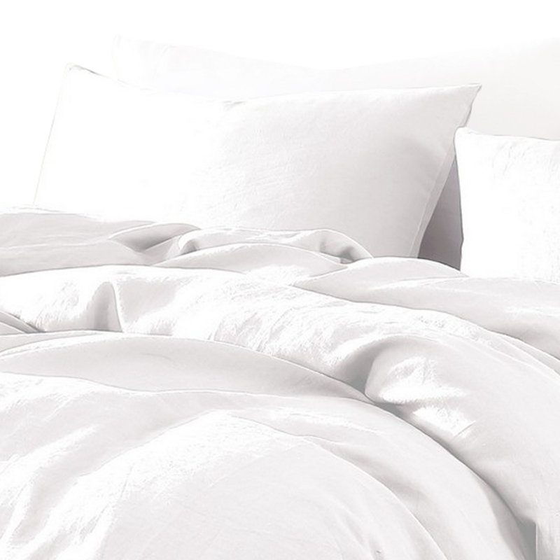 Ensemble de housse de couette et insert 4 pièces en microfibre, Housse de couette très grand et insert + 3 pièce, Blanc