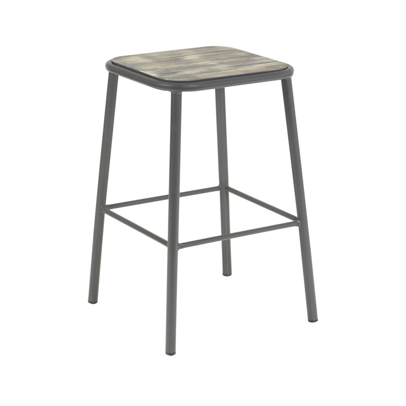 Angelou Steel Outdoor Stool, Grey