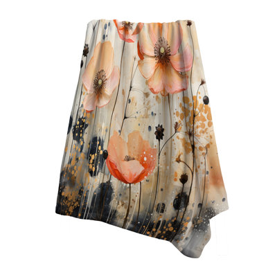 Peach Blossoming Abstractions I - Abstract Botanicals Soft Throw Blanket
