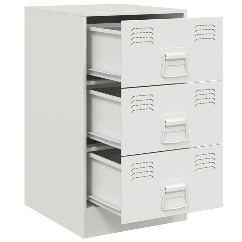 Raineri 34.5cm W Steel Bedside Table, White, Set of 2