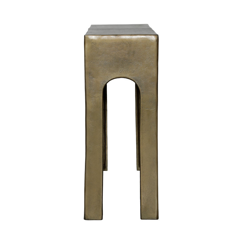 Morris 47" Wide Console Table, Antique Brass