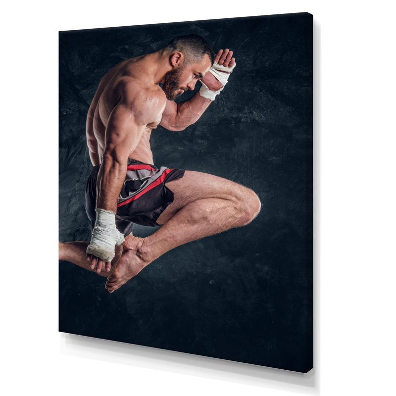 Martial Arts Combat Warrior III sur toile, H 44 po x l 34 po x P 1,5 po, Toile tendue