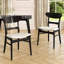 Ensemble de 2 chaises de salle à manger - siège rembourré, pieds en bois d'hévéa-703705237