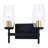 Legault Black And Brass Mid Century Modern Bathroom Vanity Wall Fixture Clear Glass-1673670307