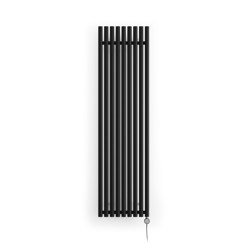 Rolo Room E Electric Radiator, Black, 180cm H  x 48cm W x 9.6cm D