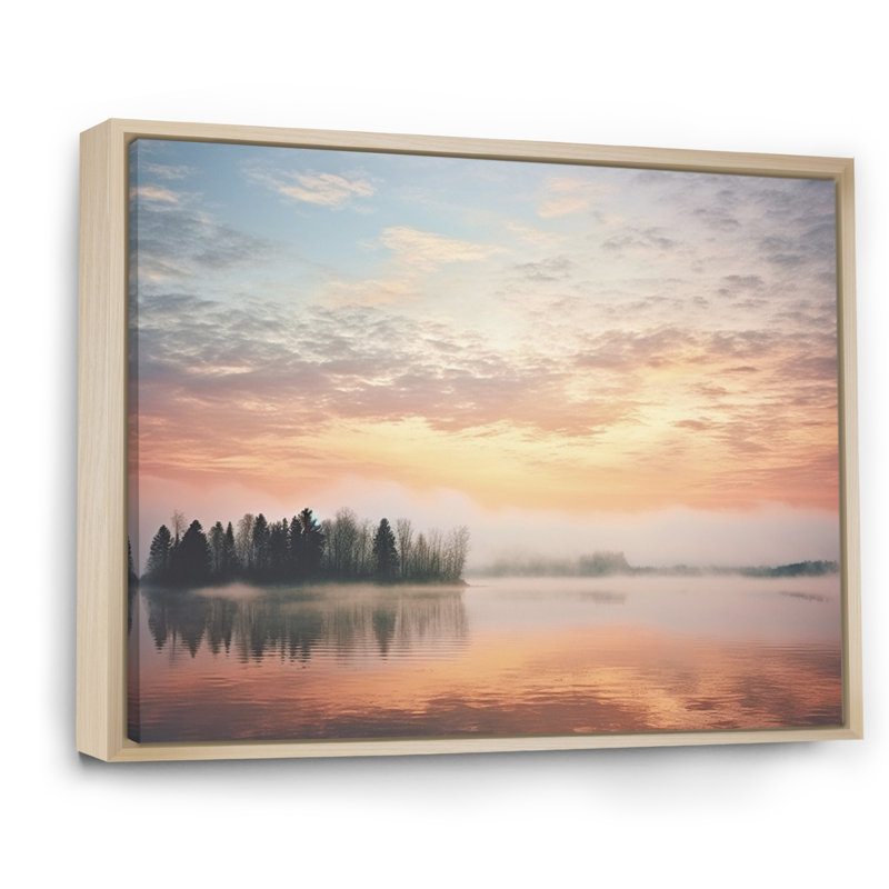 «Misty Morning Sky II» sur toile, H 24 po x l 32 po x P 1 po, Cadre naturel flottant