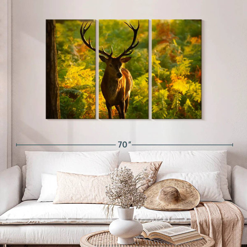Cerf Brampt Autumn Woodland, H 32 po x l 50 po