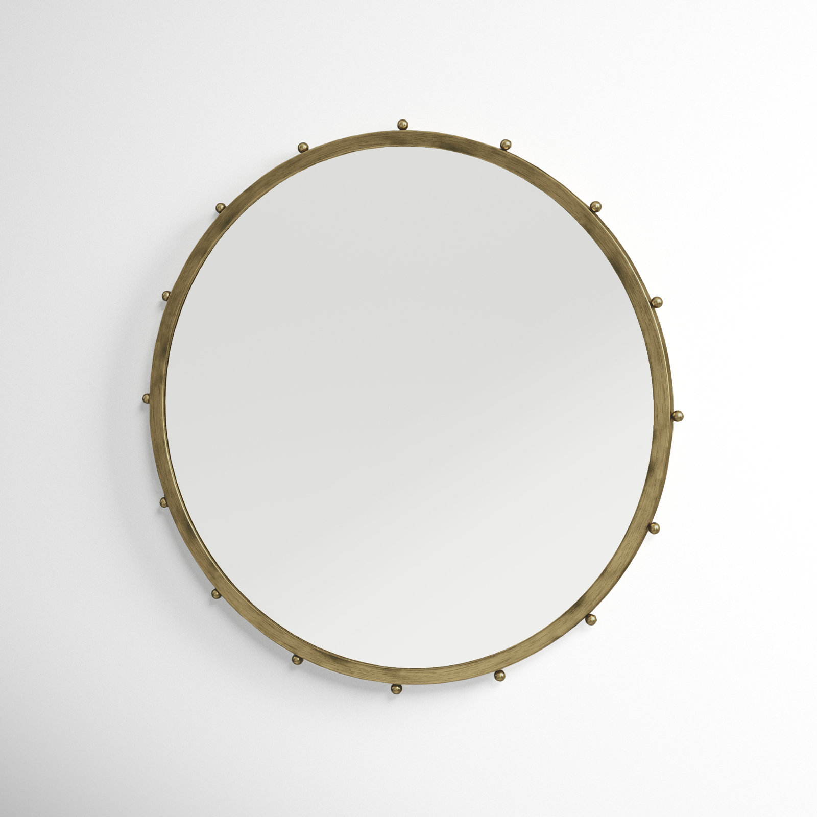 Weston Metal Round Mirror, 43.7" x 43.7", Gold