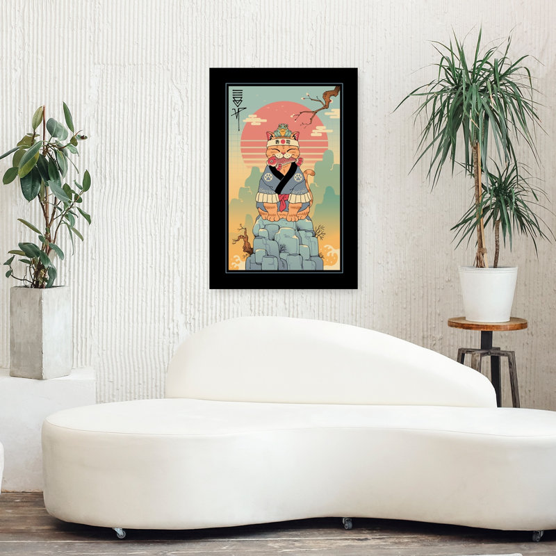 Art contemporain rétro, grenouille de chat, H 36 po x l 24 po