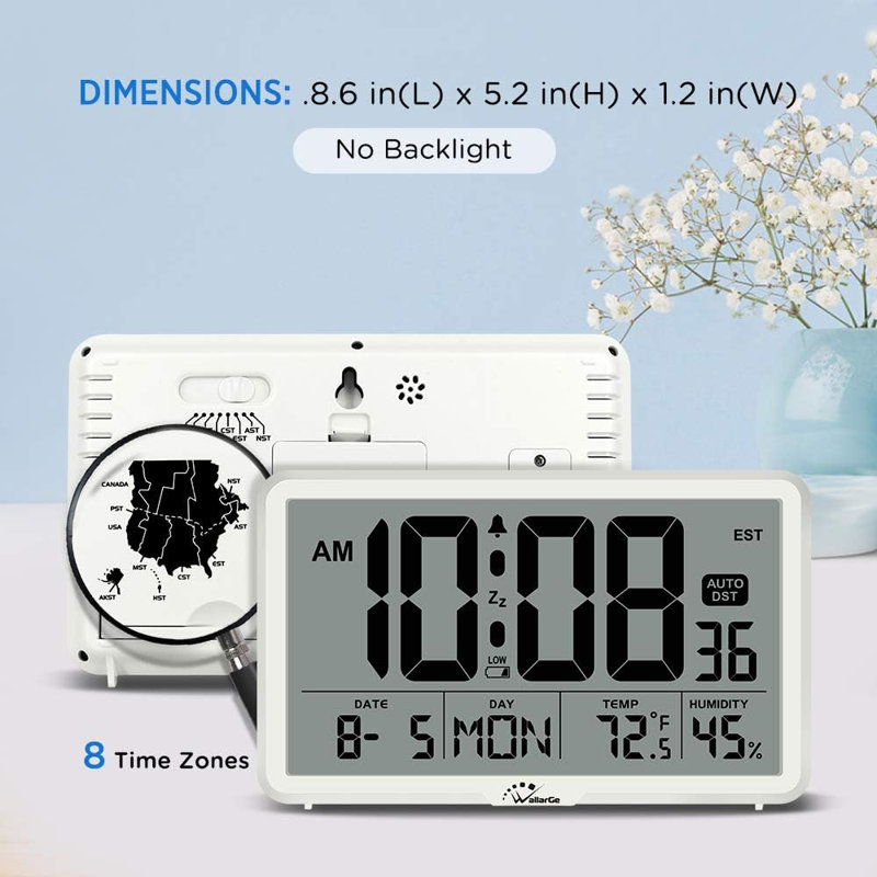 Digital Electric Tabletop Clock with Alarm Gray
