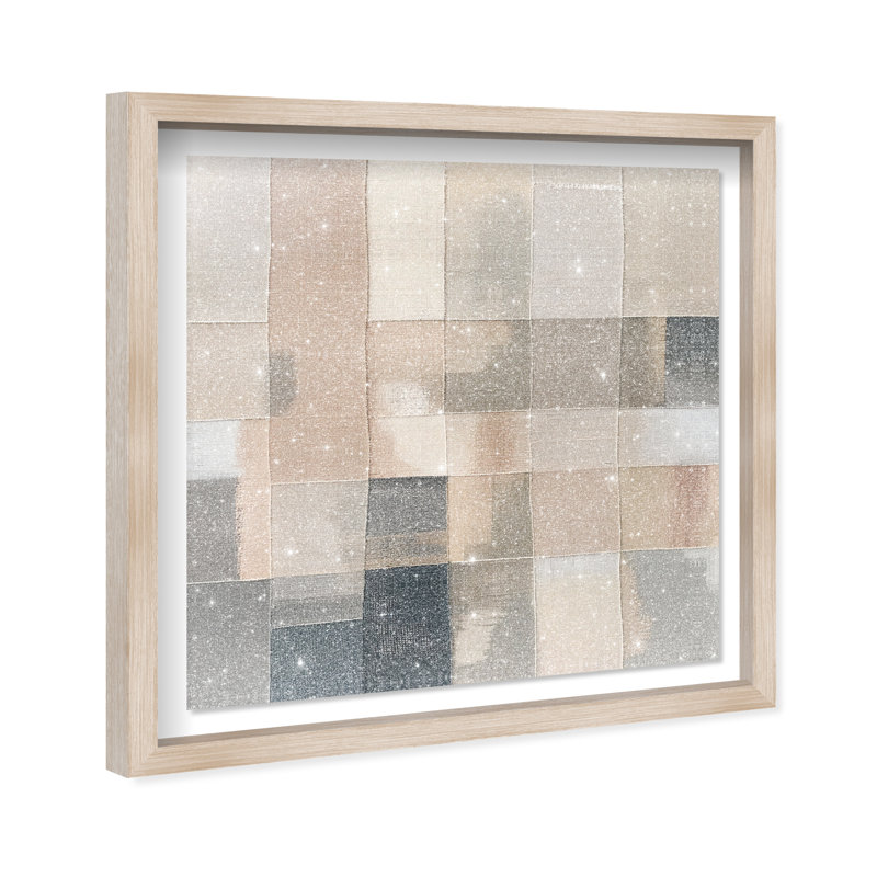 Boxed in Ebony I Shadowbox Abstract Print by Oliver Gal, Black Frame, 12 x 12, 21.5"H x 21.5"W, Natural Oak Frame