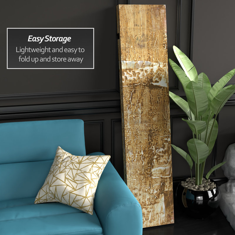 6 ft. Tall Double Sided Ivy Canvas Room Divider, Golden Trace